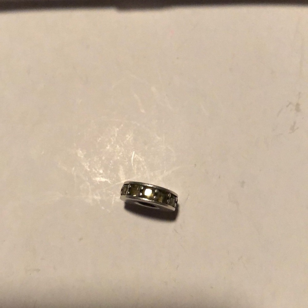 Green pandora spacer charm, cz. Authentic pandora